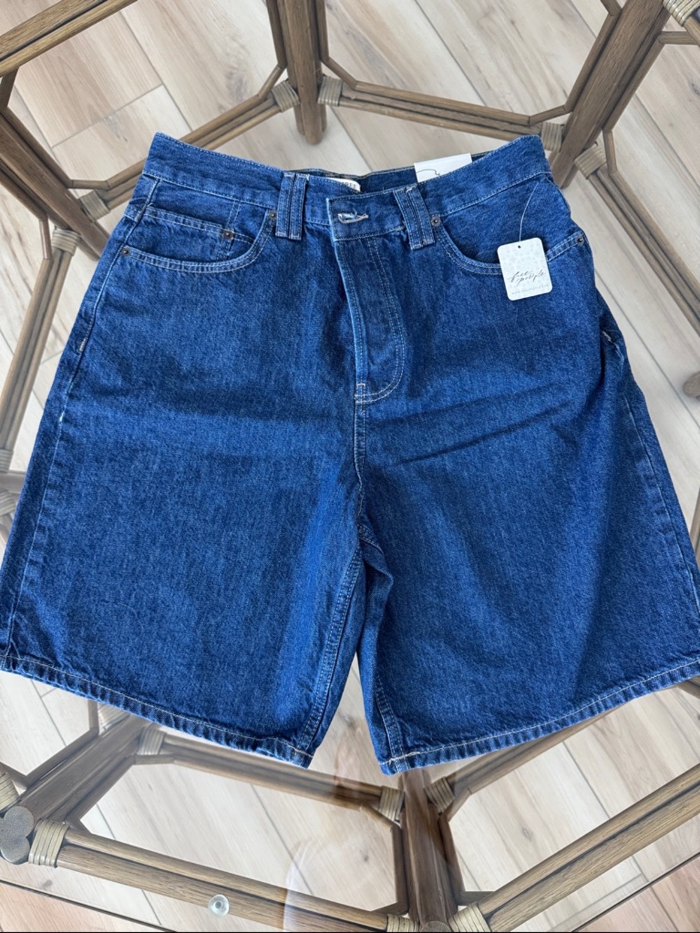 We The Free Dark Blue Denim Jean Shorts